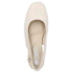 Pantofi dama bej eleganti piele ecologica cu toc Rieker 44751-61-Bej