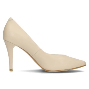 Pantofi dama bej eleganti piele naturala cu toc Filippo DP4428-23-BE-Bej
