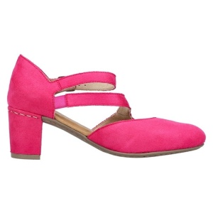 Pantofi dama fuchsia elegant textil cu toc Rieker 41080-31-Fuchsia
