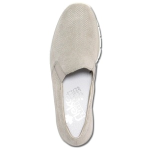 Pantofi dama gri casual piele intoarsa cu talpa joasa Rieker 53766-41-Gri