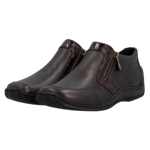 Pantofi dama maro casual piele naturala cu talpa joasa Rieker L1773-25-Maro