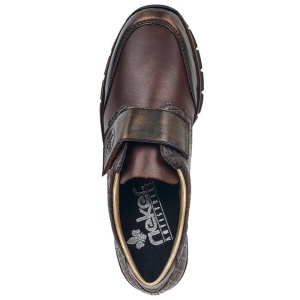 Pantofi dama maro casual piele naturala si piele ecologica cu talpa joasa Rieker 53750-25-Maro