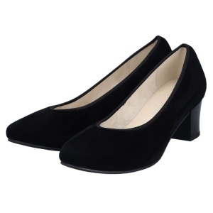 Pantofi dama negru casual piele intoarsa cu toc Rieker 44650-03-Negru