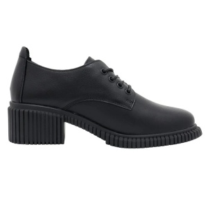 Pantofi dama negru casual piele naturala cu toc Pass Collection J8B21601-01-N-Negru