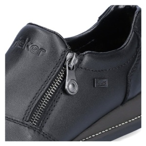 Pantofi dama negru casual piele naturala impermeabili cu talpa joasa Rieker 44265-00-Negru