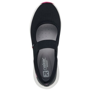 Pantofi dama negru casual textil cu platforma Rieker 42102-00-Negru