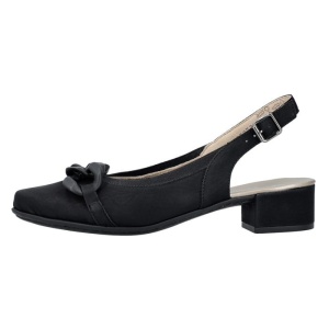 Pantofi dama, negru, elegant, piele ecologica, cu toc, Rieker 47068-00-Negru