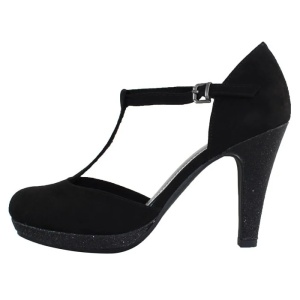 Pantofi dama, negru, eleganti, textil, cu toc, Marco Tozzi 2-24402-22-098-Negru