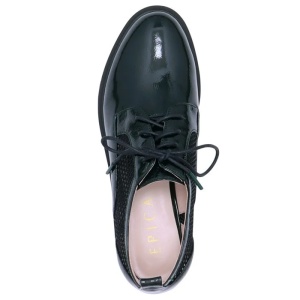 Pantofi dama verde eleganti piele naturala lacuita perforati cu toc Epica D02022SS0722017-06-L-Verde