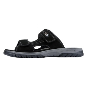 Papuci barbati, negru, casual, piele naturala, cu talpa groasa, Waldlaufer 372501-191-001-Harald-Negru