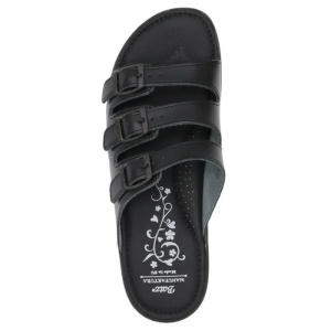Papuci dama negru casual ortopedici medicinali piele naturala cu platforma Batz 3BCS-Negru