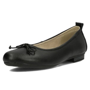 Balerini dama negru casual piele naturala cu toc Filippo DP6249-24-BK-Negru