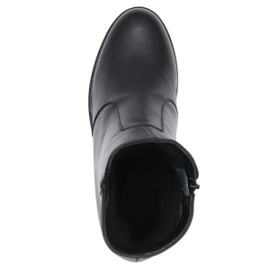 Botine dama negru casual piele naturala imblanite cu toc Nicolis 153627-Negru