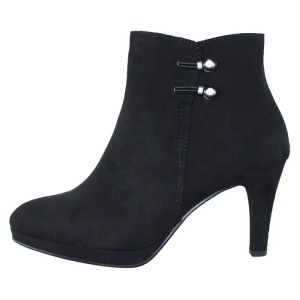 Botine dama, negru, elegante, din material textil, cu toc, Marco Tozzi 2-25342-23-001-Negru