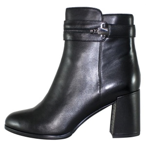 Botine dama, negru, elegante, piele naturala, cu toc, Epica QVG092-5-R521-Y001-01-N-Negru