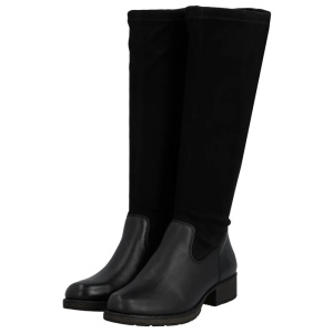 Cizme dama negru casual piele intoarsa lungi cu toc Rieker Z9551-00-Negru