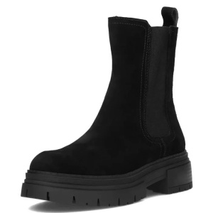 Cizme dama negru casual piele intoarsa scurte cu toc Filippo DBT4995-23-BK-Negru