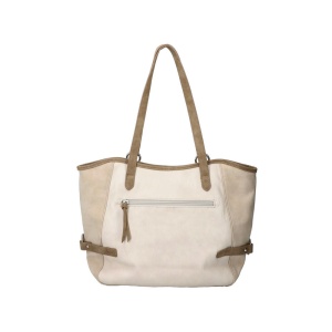 Geanta dama bej casual piele ecologica shopper de mana cu accesorii metalice Rieker H1499-60-Bej