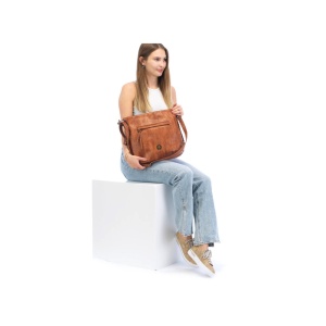 Geanta dama maro casual piele ecologica de umar cu bareta reglabila Rieker H1071-22-Maro