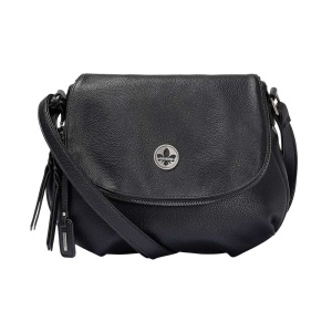 Geanta dama, negru, casual, piele ecologica, crossbody si de umar, cu bareta reglabila, Rieker H1117-00-Negru