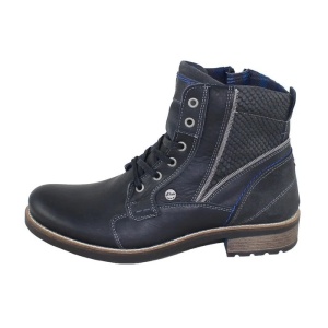 Ghete barbati albastru inchis casual piele naturala si textil cu toc s.Oliver 5-15205-27-806-Albastru-Inchis