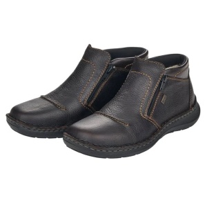 Ghete barbati maro casual piele naturala impermeabile imblanite cu talpa joasa Rieker 03072-25-Maro