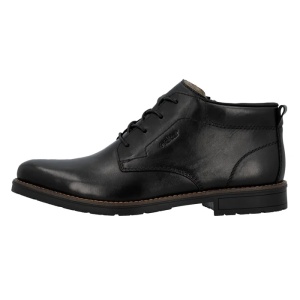 Ghete barbati, negru, casual, piele naturala, imblanite, cu toc, Rieker 14616-00-Negru
