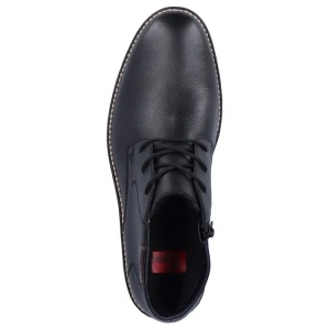Ghete barbati negru casual piele naturala imblanite cu toc Rieker 15311-00-Negru