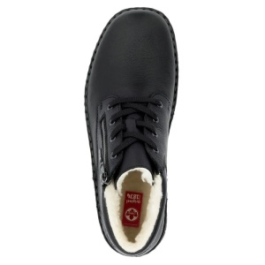 Ghete barbati negru casual piele naturala impermeabile imblanite cu talpa joasa Rieker 05108-00-Negru