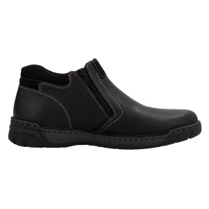 Ghete barbati negru casual piele naturala impermeabile imblanite cu talpa joasa Rieker B0392-00-Negru