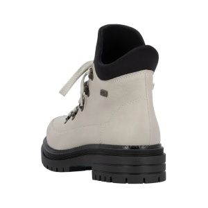 Ghete dama bej casual piele ecologica impermeabile imblanite cu toc Rieker Y3158-60-Bej