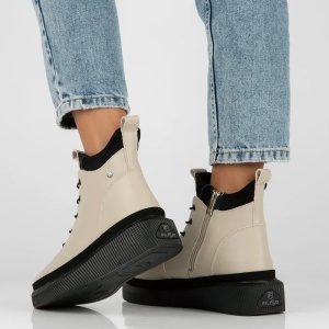 Ghete dama bej casual piele naturala cu talpa joasa Filippo DBT4799-23-BE-Bej