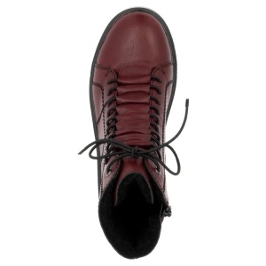 Ghete dama bordo casual piele ecologica imblanite cu talpa joasa Rieker Y3420-36-Bordo