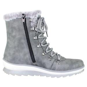 Ghete dama gri casual piele ecologica impermeabile imblanite cu talpa joasa Remonte R8472-45-Gri