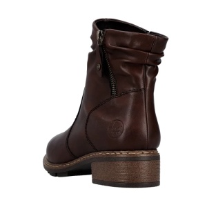 Ghete dama maro casual piele ecologica imblanite cu toc Rieker 77281-25-Maro