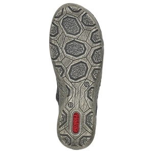 Ghete dama negru casual piele ecologica cu talpa joasa Rieker 52513-00-Negru