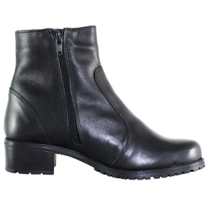 Ghete dama negru casual piele naturala imblanite cu toc Nicolis 146640-Negru