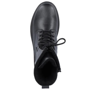 Ghete dama negru casual piele naturala imblanite cu toc Rieker Y3115-00-Negru