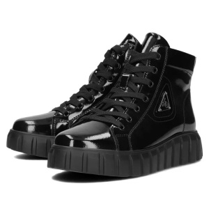 Ghete dama negru casual piele naturala lacuita cu talpa joasa Filippo DBT4146-23-BK-Negru