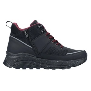 Ghete dama negru sport piele ecologica impermeabile cu talpa groasa Rieker W0061-00-Negru