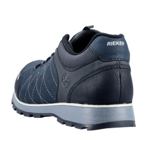 Pantofi barbati albastru inchis casual piele naturala cu talpa joasa Rieker B5720-01-Albastru-Inchis