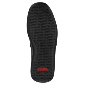 Pantofi barbati albastru inchis casual piele naturala perforati cu talpa joasa Rieker 05297-14-Albastru-Inchis