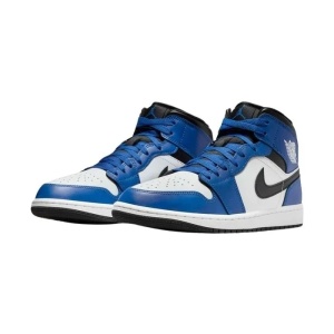 Pantofi barbati albastru sport piele naturala cu talpa joasa Air Jordan 1 Mid DQ8426-402-Albastru