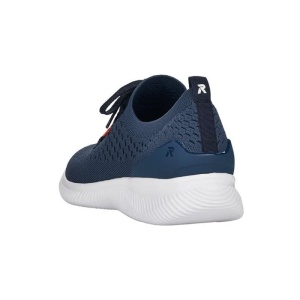 Pantofi barbati albastru sport textil cu talpa joasa Rieker 07402-14-Albastru