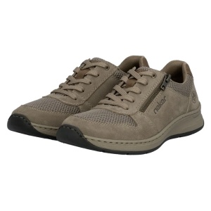 Pantofi barbati bej casual piele naturala cu talpa joasa Rieker 14300-64-Bej