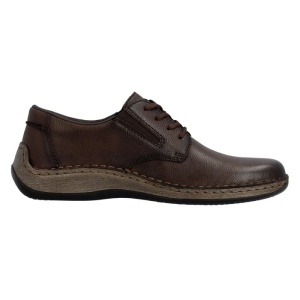 Pantofi barbati maro casual piele naturala cu talpa joasa Rieker 05211-25-Maro