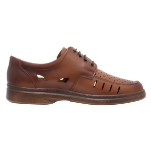 Pantofi barbati maro casual piele naturala perforati cu talpa joasa Nicolis 72564-Maro