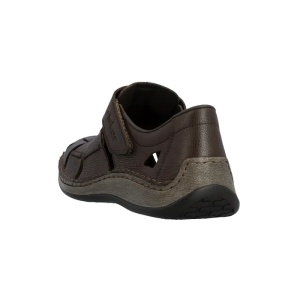 Pantofi barbati maro casual piele naturala perforati cu talpa joasa Rieker 05281-25-Maro