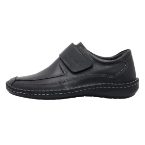 Pantofi barbati, negru, casual, piele naturala, cu talpa joasa, Nicolis 203220-Negru