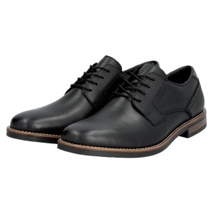 Pantofi barbati negru casual piele naturala cu toc Rieker 13523-00-Negru